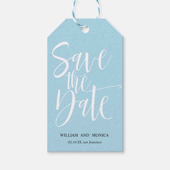 Vit AZURE BRÖLLOP MODERN Presentetikett (Framsidan)