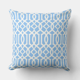 Vit Baby blue marockansk trellis Decor Pillow Kudde