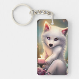 Vit Baby Fox för födelsedagsljus