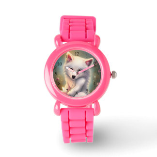 Vit Baby Fox för födelsedagsljus Armbandsur