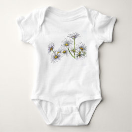 Vit baby t-shirt med daisy