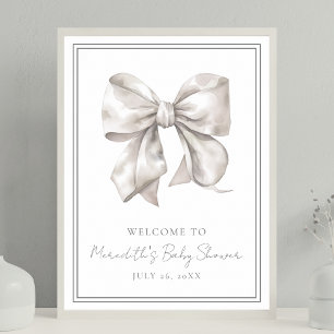 Vit båge Baby Shower Välkomstskylt Poster