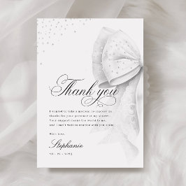 Vit Båge Bröllopsdusch Tack Kort