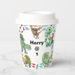 Vit bakgrund Dinosaur Födelsedagsfest