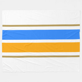 Vit bakgrund för Tävla Rand i ljusblå Gult Fleecefilt