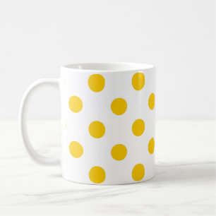 Vit bakgrund gula prickar kaffemugg