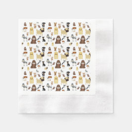 vit bakgrund hundar mönster pappersservett