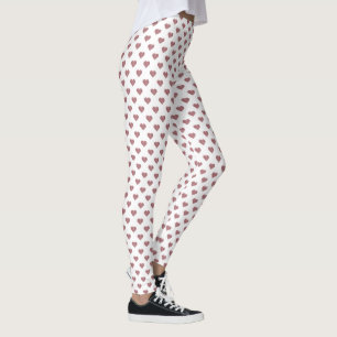 Vit bakgrund i glitter Ro Guld Hearts Leggings