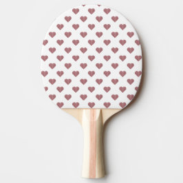Vit bakgrund i glitter Ro Guld Hearts Pingisracket