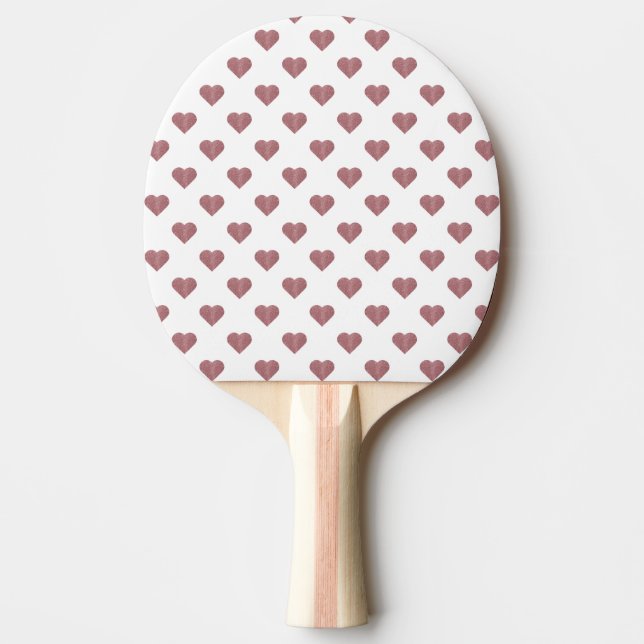 Vit bakgrund i glitter Ro Guld Hearts Pingisracket (Framsidan)