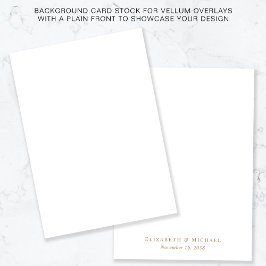 Vit bakgrund i guld Monogram för Vellum Overlay Inbjudningar