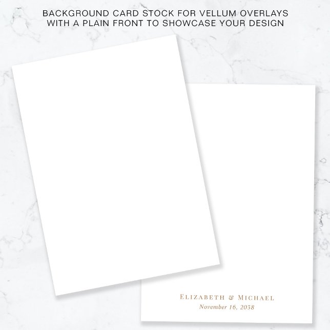 Vit bakgrund i guld Monogram för Vellum Overlay Inbjudningar (Skapare uppladdad)