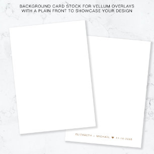 Vit bakgrund i guld Monogram för Vellum Overlay Inbjudningar