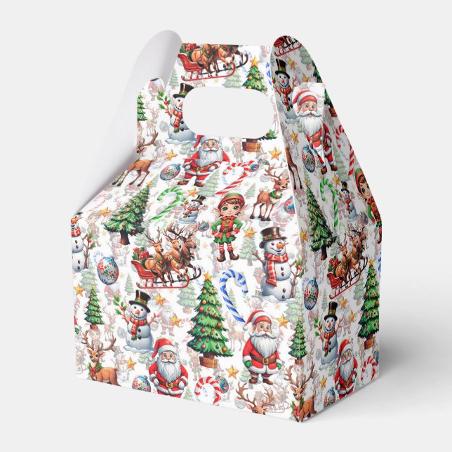 Vit Bakgrund Jul Dekorativt Mönster Presentaskar (Framsidan Sidan)