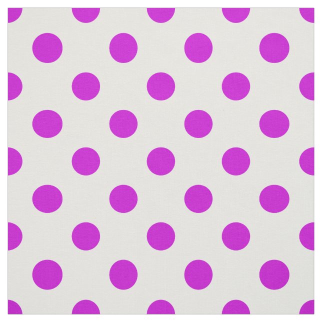 Vit bakgrund Lila Polka dots Tyg (Provkarta)