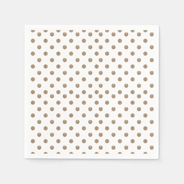 vit bakgrund med brunt polka dots pappersservett (Framsidan)