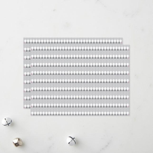 vit bakgrund med mönster i cirklar julkort (Fram/Back In Situ)