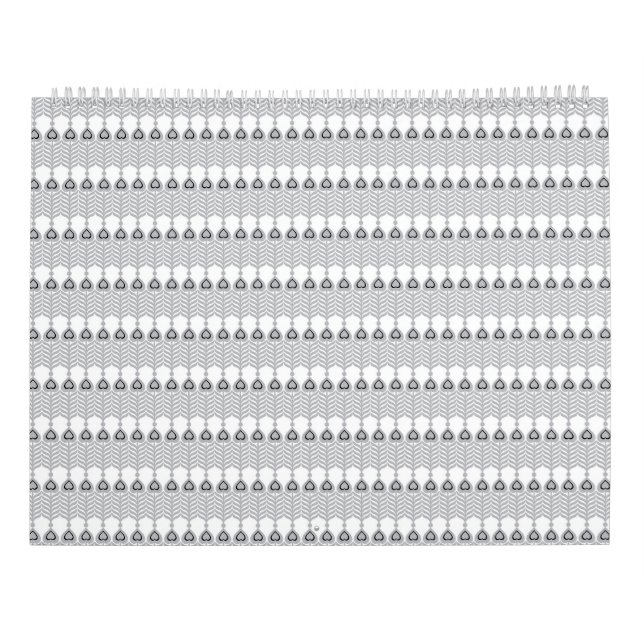 vit bakgrund med mönster i cirklar kalender (Baksida)