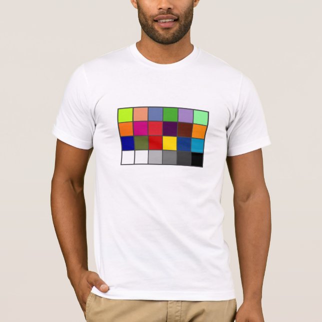Vit balanserar färg kartlägger tee shirt (Framsida)
