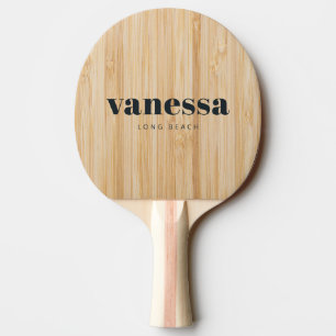 Vit Bambu Minimal Modern Klassisk Namn Pingisracket
