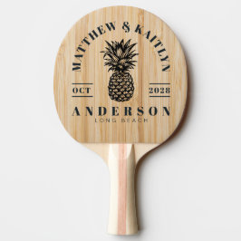 Vit Bambu Tropisk Ananas Bröllopskrona Pingisracket