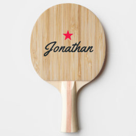 Vit Bambu Vintage Stjärna Signatur Pingisracket