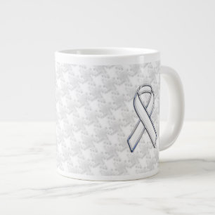 Vit bandupplevelse vid Houndstooth-utskrift Jumbo Mugg