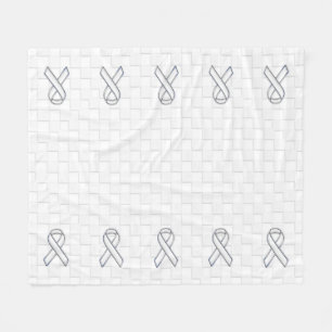 Vit banmedvetenhet Checkers Stil Fleecefilt