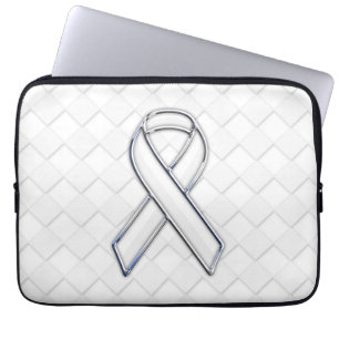 Vit banmedvetenhet Checkers Stil Laptop Sleeve