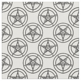vit baphomet pentagram halloween tyg