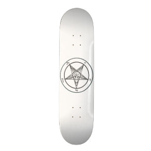Vit Baphomet Skateboard Bräda 19,5 Cm