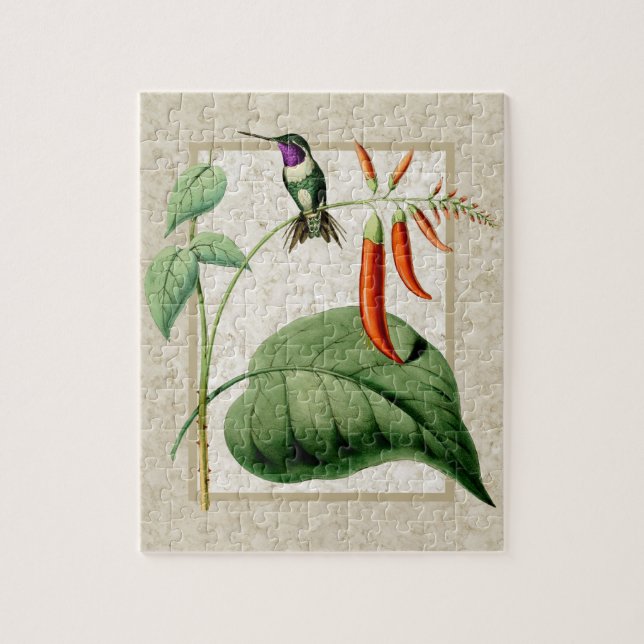 Vit Bärgad Wood Star Hummingbird Puzzle Pussel (Vertikal)