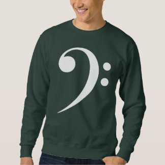 Vit Basf Clef Musik Symbol Musikälskare Lång Ärmad Tröja