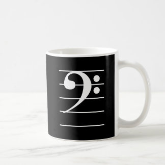 Vit Bass Clef on Personal Music Instrument Kaffemugg