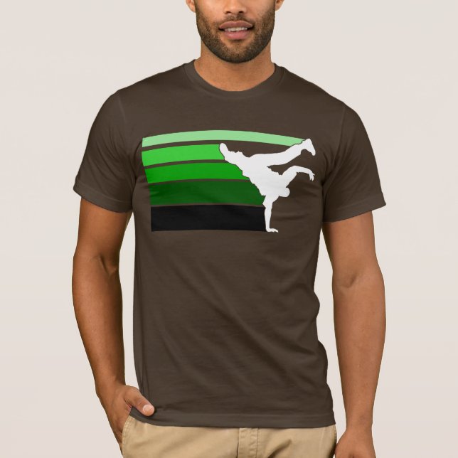 Vit BBOY-lutninggrn Tee Shirt (Framsida)