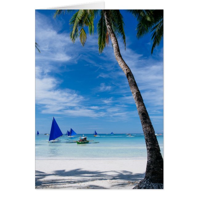 Vit Beach | Boracay, Filippinerna Hälsningskort (Framsidan)