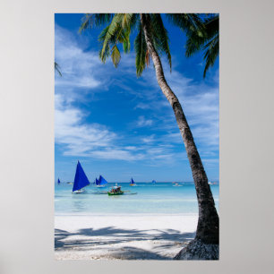 Vit Beach Boracay, Filippinerna Poster