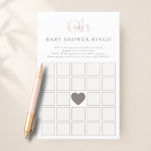 Vit Beige Enkel Baby Neutralt Shower Bingo Spel