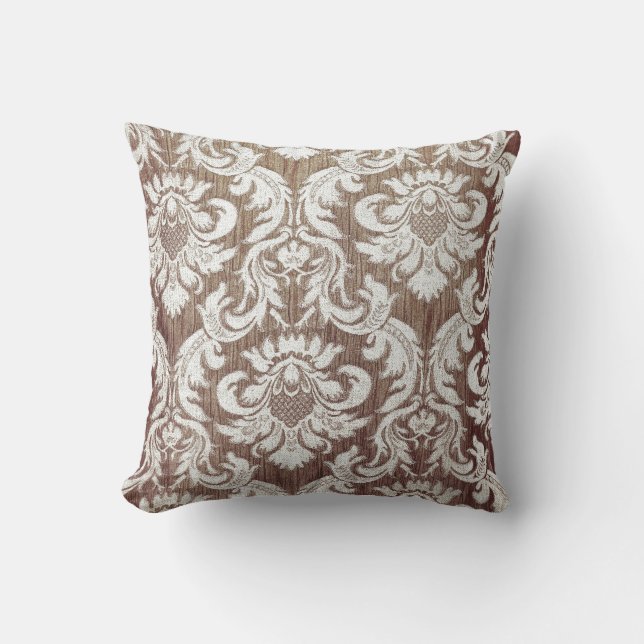 Vit beige vintage guld i chicens hipsterdamm kudde (Framsida)