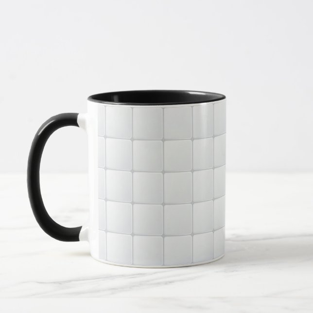 Vit belägger med tegel mugg (Vänster)