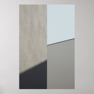 Vit betongvägg på morgonen poster
