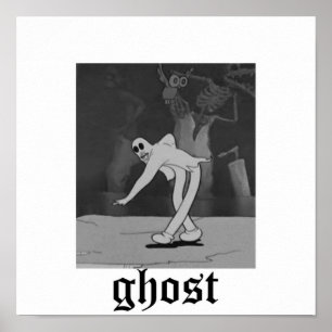 Vit betty boop-spöke i snö poster