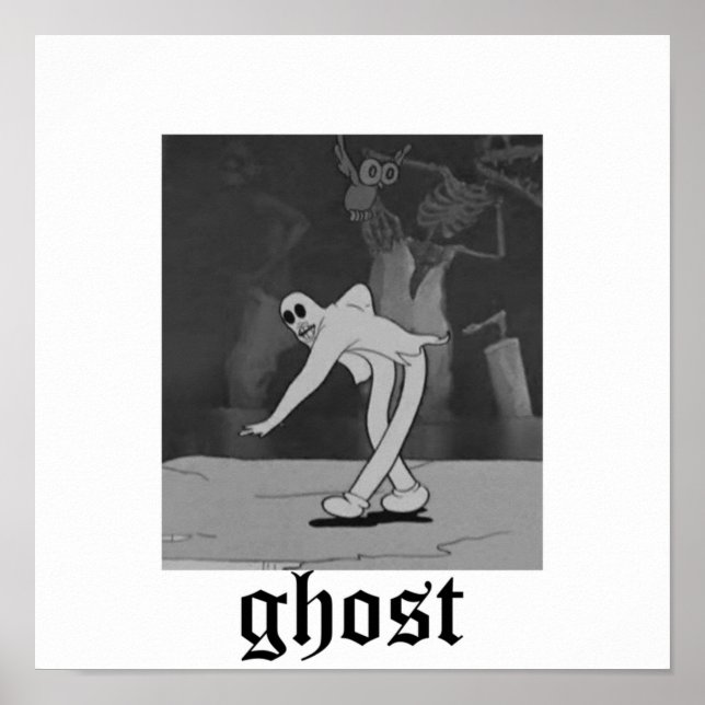 Vit betty boop-spöke i snö poster (Framsidan)