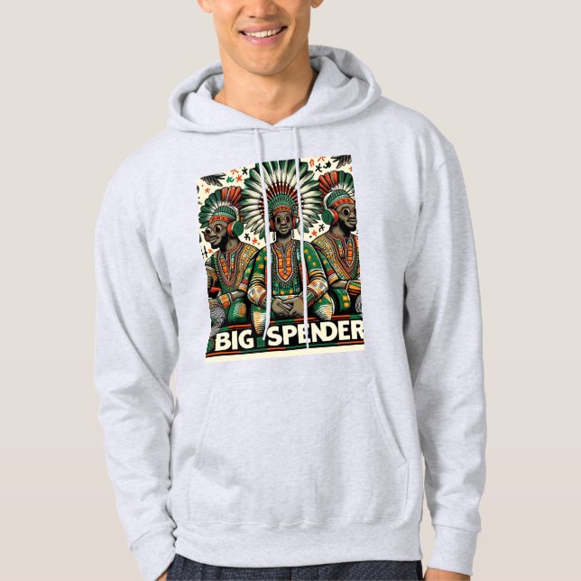 Vit "Big Spender" Hoodie Collection för manar! (Framsida)