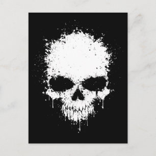 Vit bildskärmsmall Skull Vykort