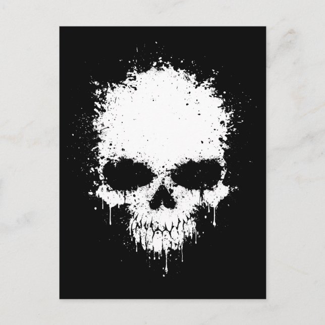 Vit bildskärmsmall Skull Vykort (Framsida)