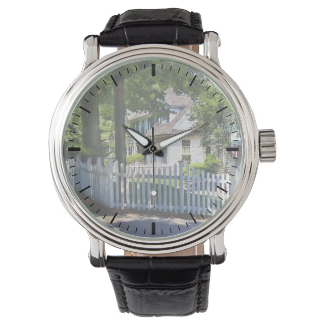 Vit biljettstängsel armbandsur (Framsida)