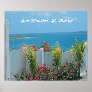 Vit biljettstängsel i Sint Maarten Poster