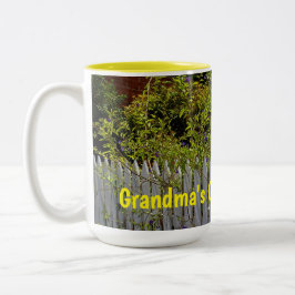 Vit biljettstängsel Två-Tonad mugg