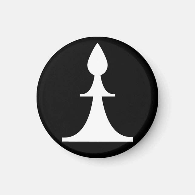 vit biskop (du behöver 2) magnet (Framsidan)